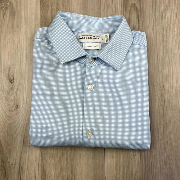 Mizzen Main Spinnaker Long Sleeve Button Shirt Beckett Gingham Men’s XL Casual - Picture 1 of 12